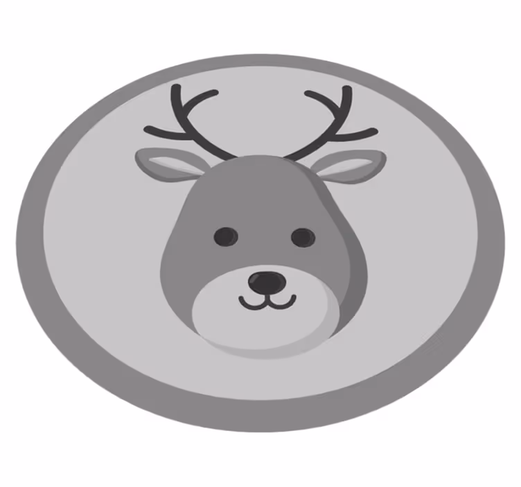 Greey baby deer nursery rug - TenStickers
