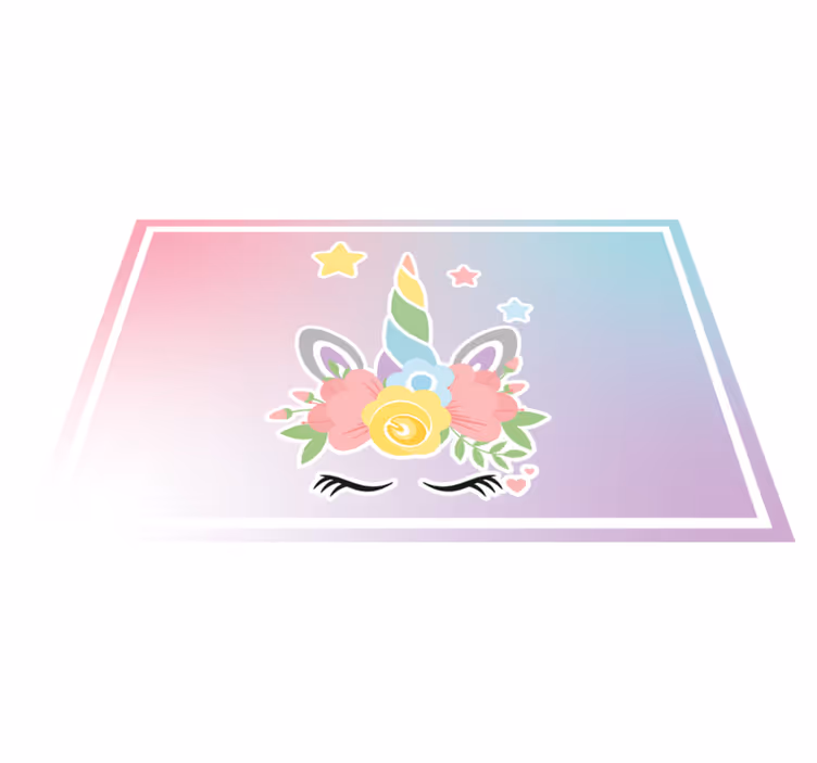 Unicorn Floral Charm kids carpet - TenStickers