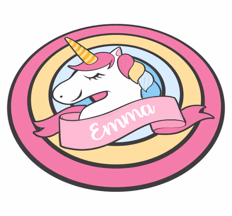 Unicorn wrapped by circles kids play mat - TenStickers