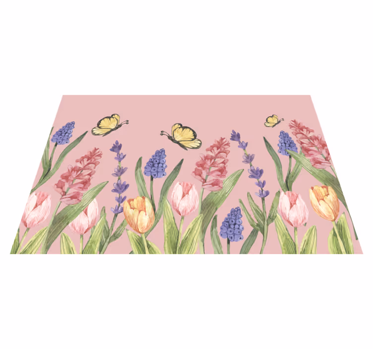 Botanical Garden Emblem floral rug - TenStickers