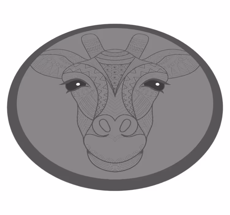 Grey giraffe design animal mat - TenStickers