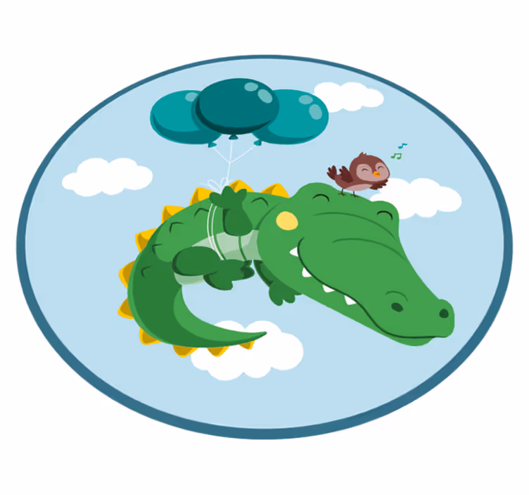 Happy Crocodile Adventure nursery rug - TenStickers