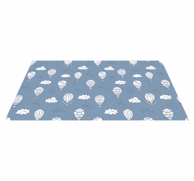 White and blue balloons kids carpet - TenStickers
