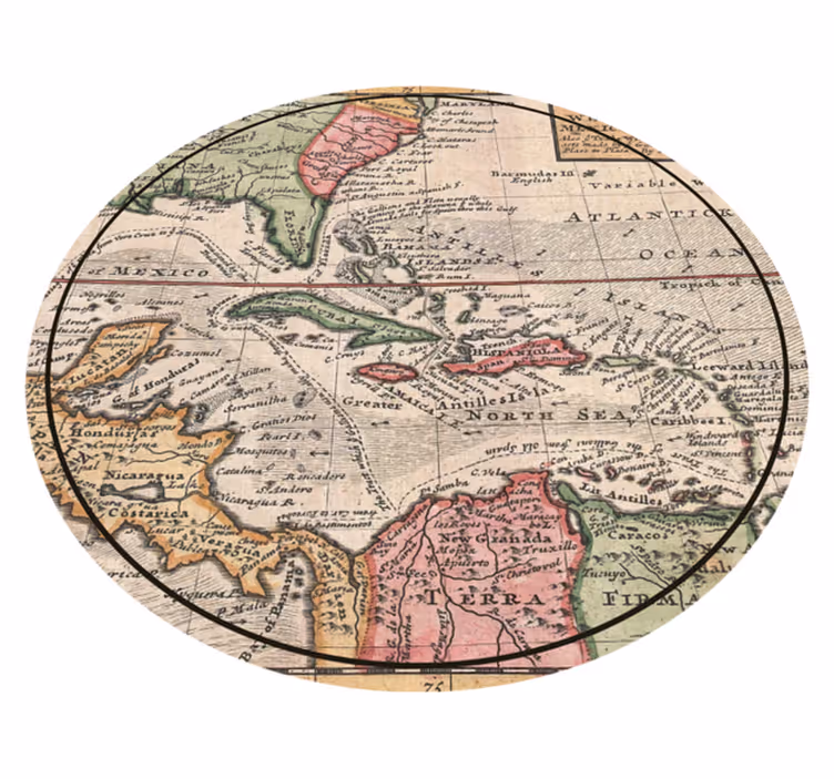 Antique Map Design map rug - TenStickers