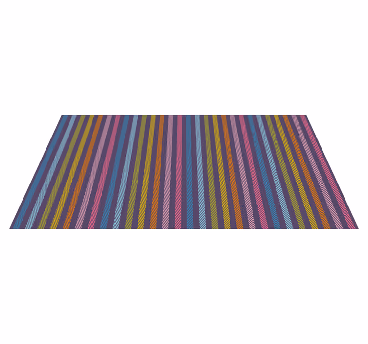 Thin multi-colored lines stripes rug - TenStickers