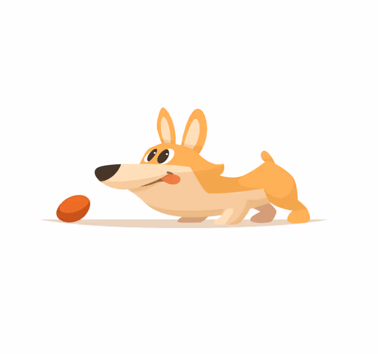 Playful Corgi Chase kids rug - TenStickers