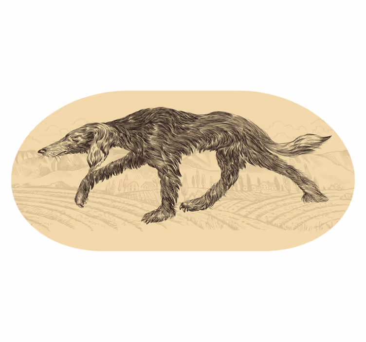 Elegant canine silhouette animal mat - TenStickers