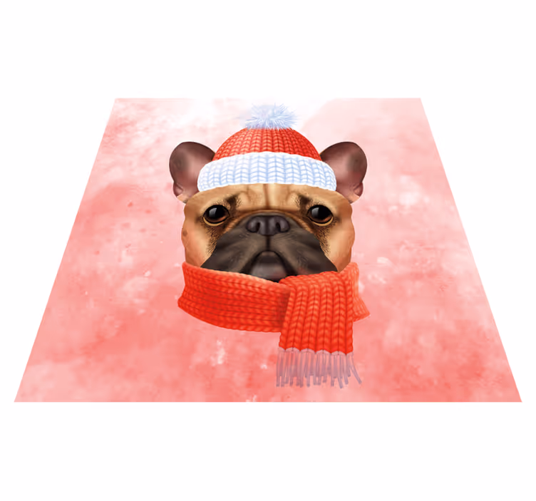 French bulldog winter animal mat - TenStickers