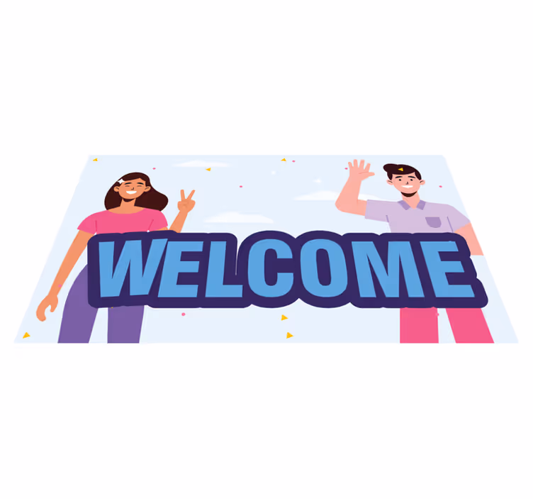 Welcome greetings entrance hall rug - TenStickers