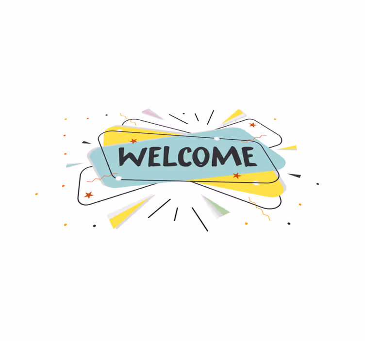 Abstract welcome entrance hall rug - TenStickers