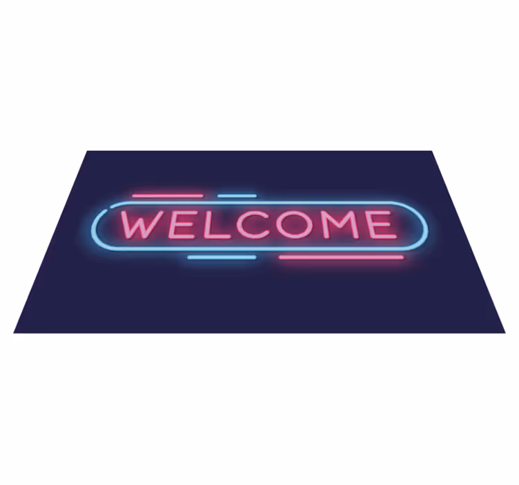 Welcome neon sign entrance hall rug - TenStickers