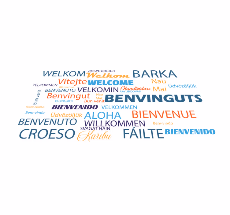 Welcome language variations entrance hall rug - TenStickers