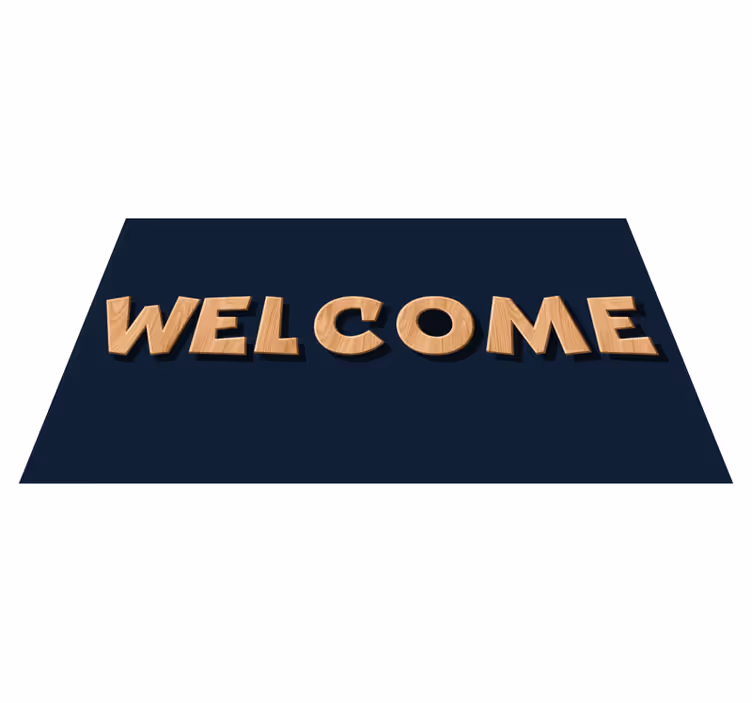 Welcome wooden sign entrance hall rug - TenStickers