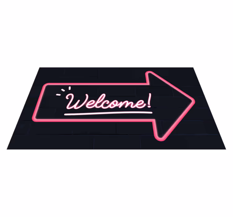 Welcome pink arrow entrance hall rug - TenStickers