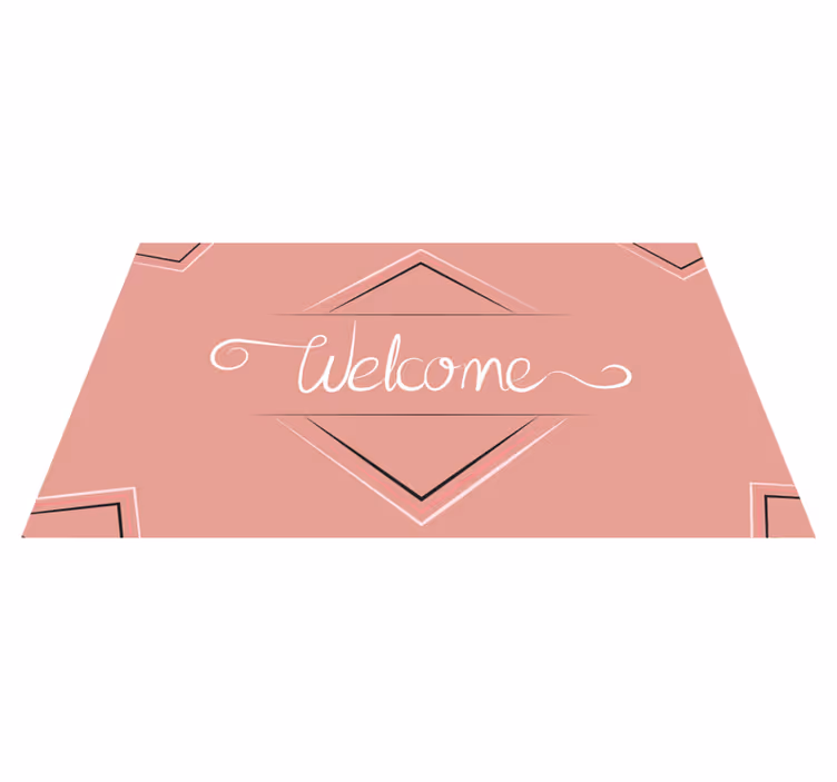 Pink welcome sign entrance hall rug - TenStickers