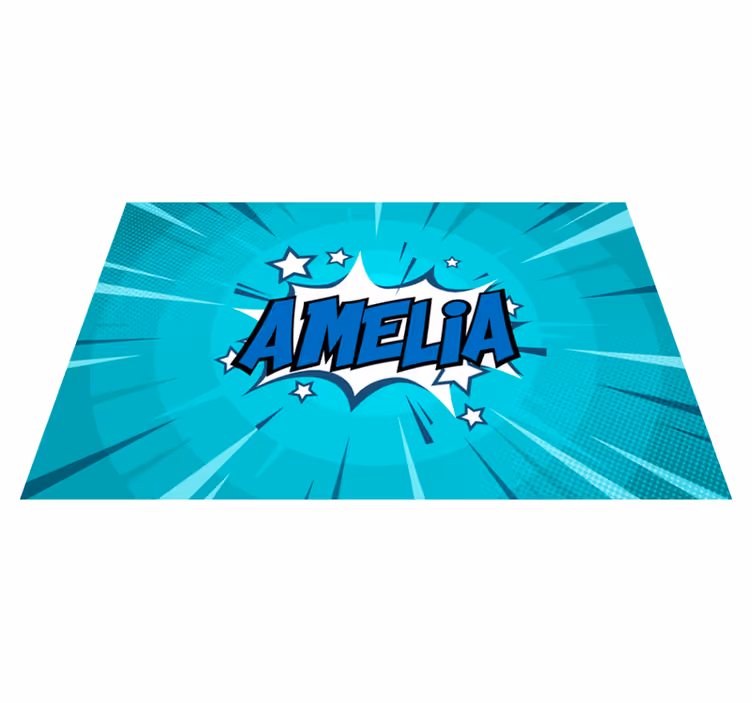Comic style name teenage bedroom rug - TenStickers