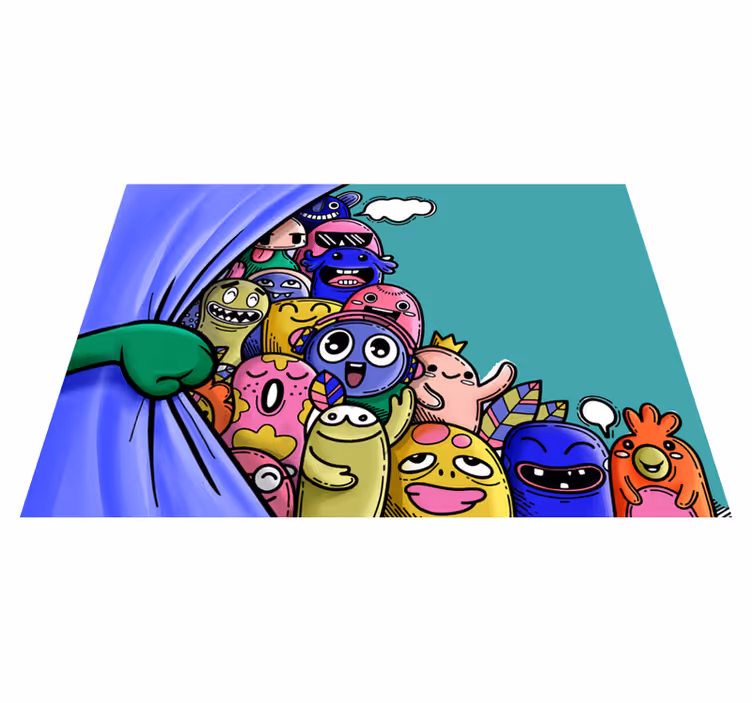 Colorful Monster Characters kids rug - TenStickers