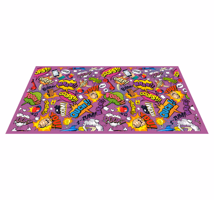 Comic dialogue bubbles teenage bedroom rug - TenStickers