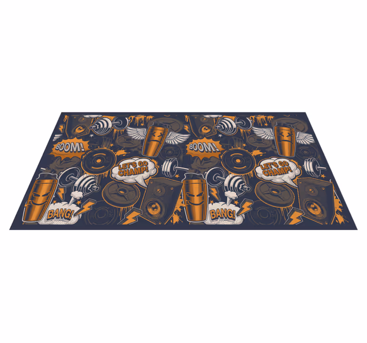 Energetic Fitness Vibes teenage bedroom rug - TenStickers