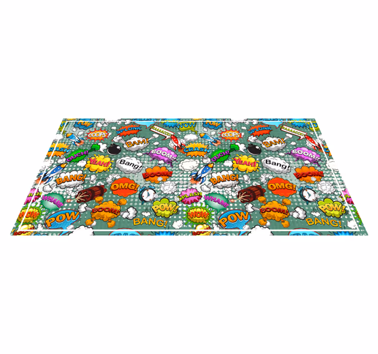 Comic audio effects teenage bedroom rug - TenStickers