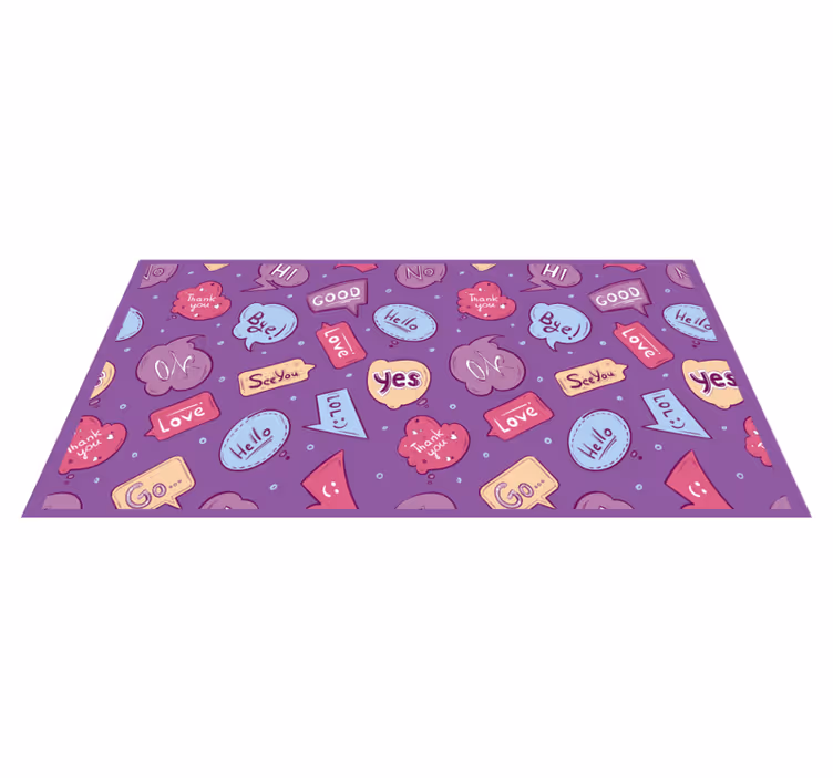 Colorful Message Bubbles quote rug - TenStickers