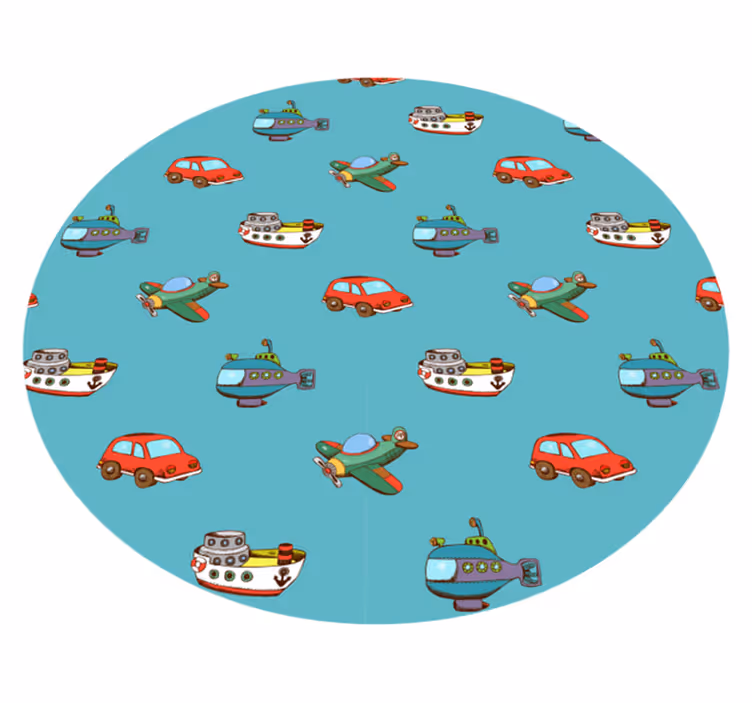 Toy Vehicles Adventure nursery rug - TenStickers