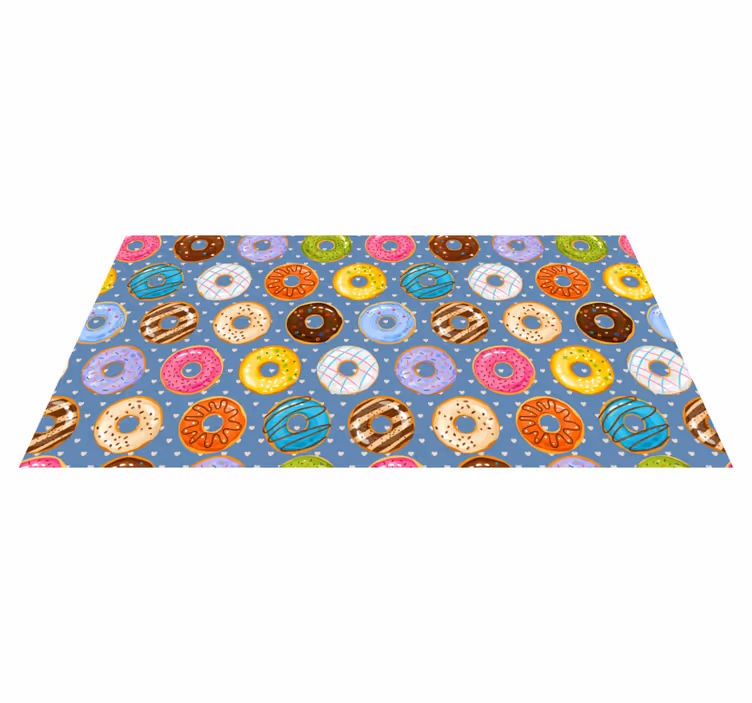 Vibrant donut motif kitchen vinyl mat - TenStickers