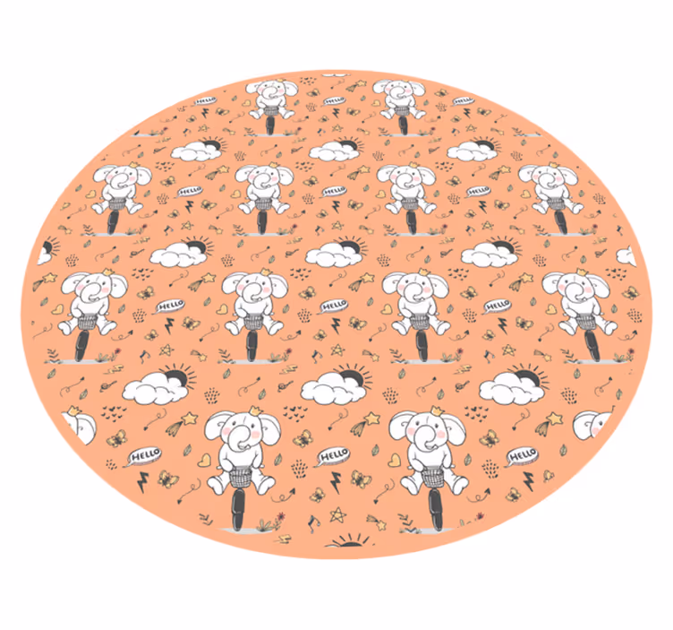 Cheerful Elephant Theme kids carpet - TenStickers