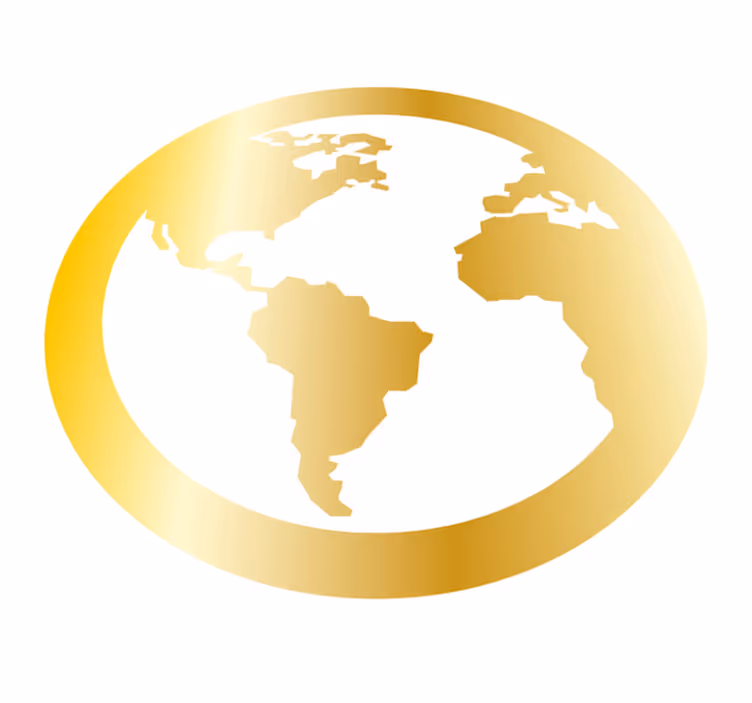 Golden Globe Motif map rug - TenStickers