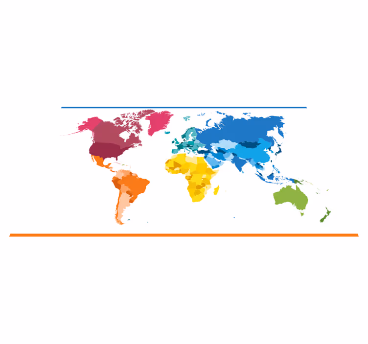 Map rug in vibrant world map colors - TenStickers
