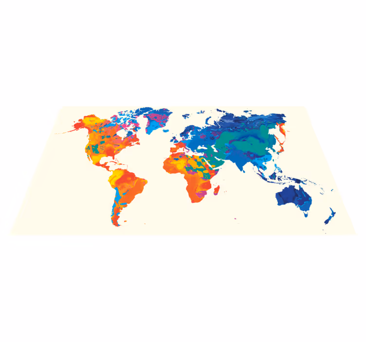 Map rug vivid global atlas - TenStickers