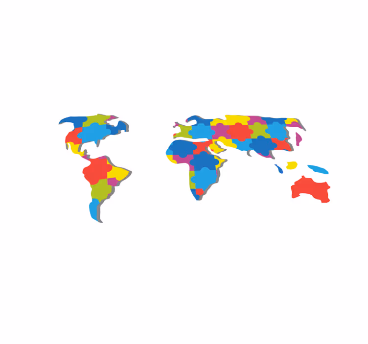 Colorful worldwide design map rug - TenStickers