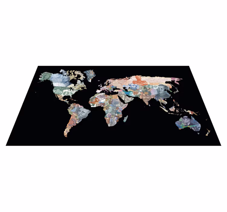 World Currency Map map rug - TenStickers