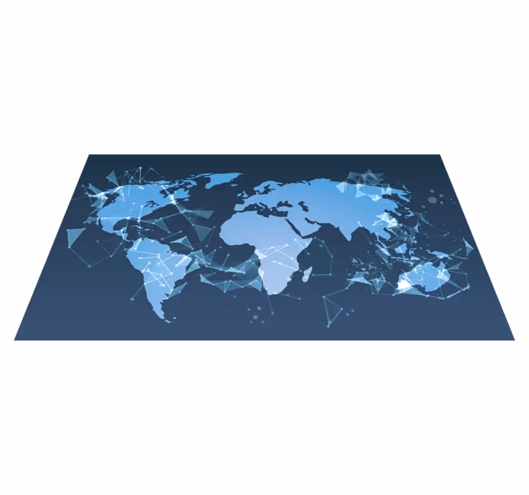 GEOMETRIC WORLD MAP map rug - TenStickers