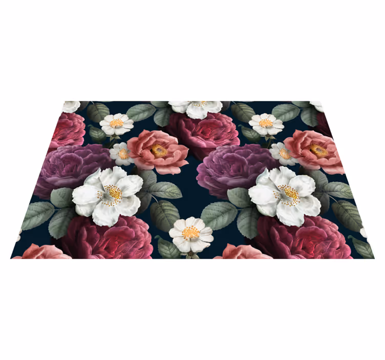 Botanical Chic Sophistication floral rug - TenStickers