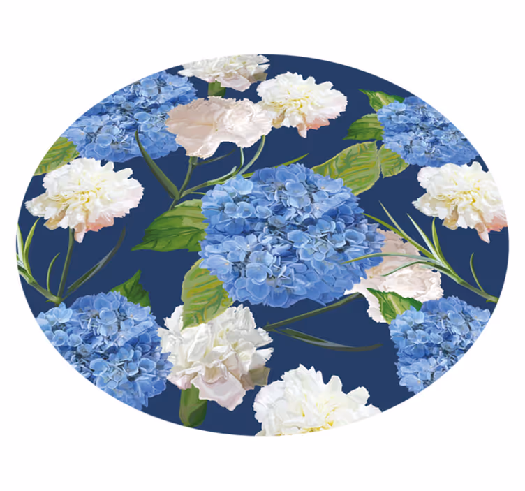 Floral rug with hydrangea design - TenStickers
