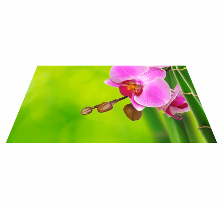Orchid Blossom Delight floral rug - TenStickers