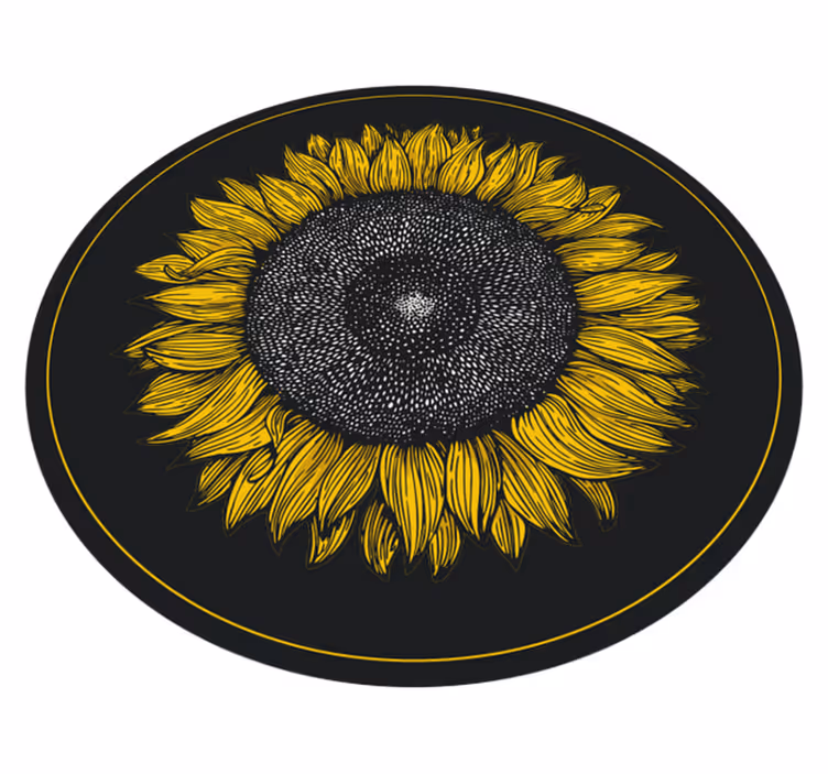 Big sunflower design floral rug - TenStickers