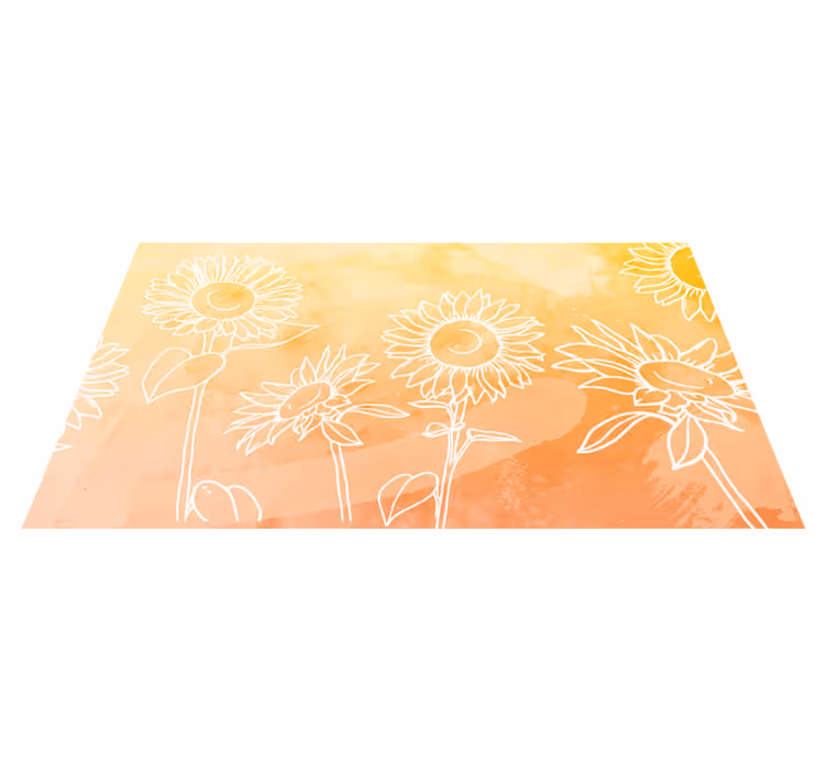 Sunflower Blossom Design floral rug - TenStickers