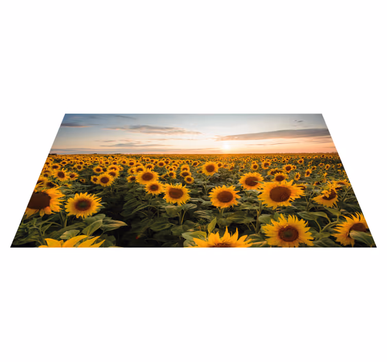 Sunflower Field Serenity floral rug - TenStickers