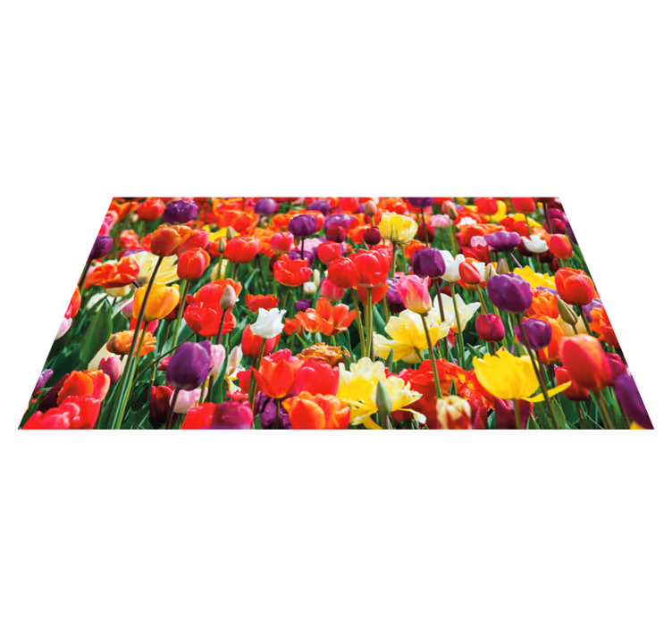 Vibrant Tulip Arrangement floral rug - TenStickers