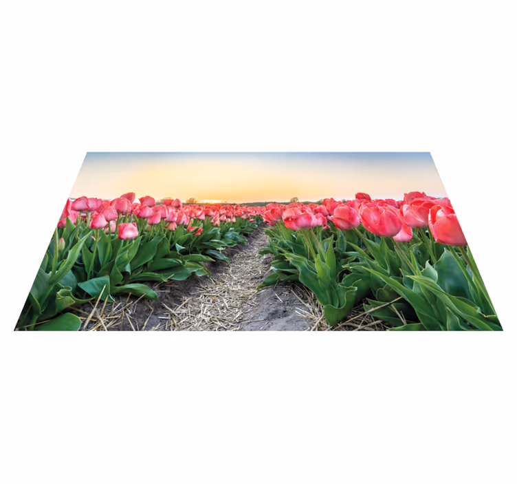 Tulip Field Perspective floral rug - TenStickers