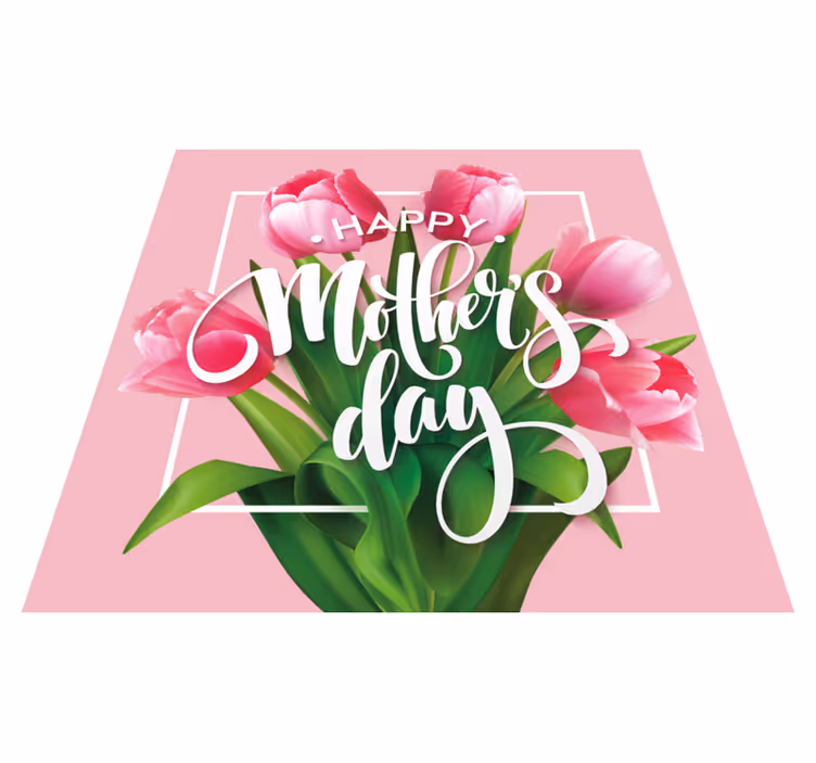 MOTHER'S DAY TULIPS floral rug - TenStickers