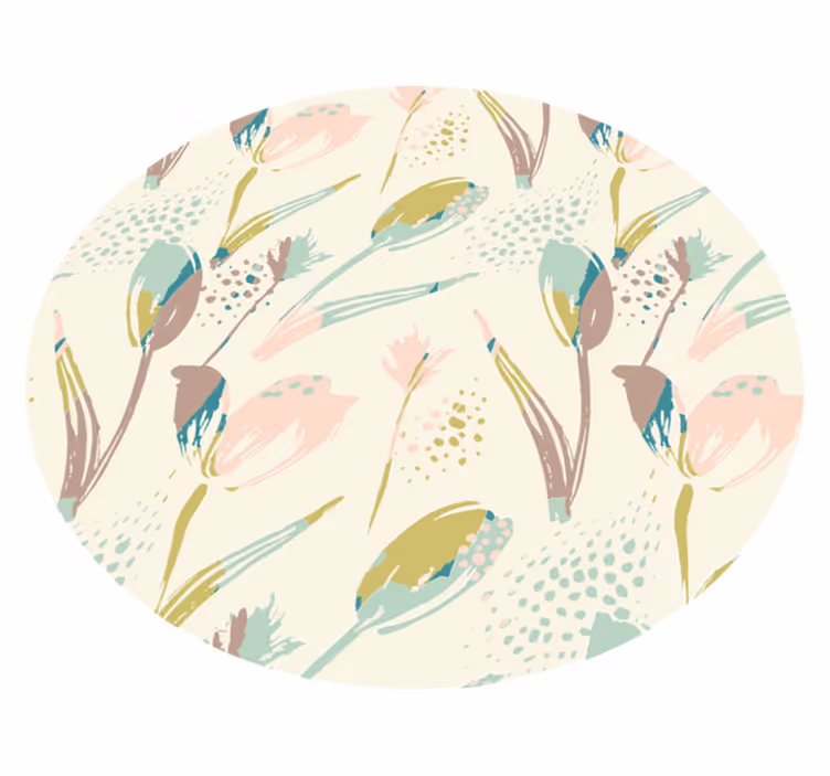 Floral rug with circular floral patterns - TenStickers