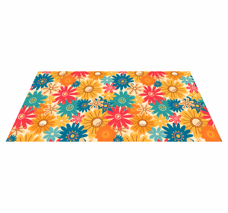 Floral rug with vibrant flower design - TenStickers
