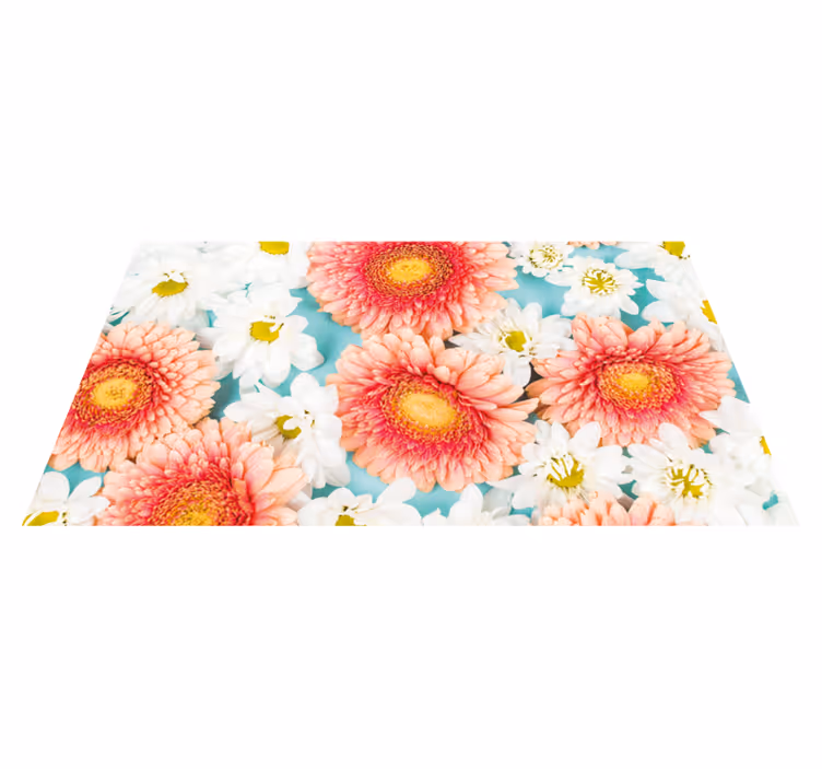 Vibrant blossom floral rug - TenStickers