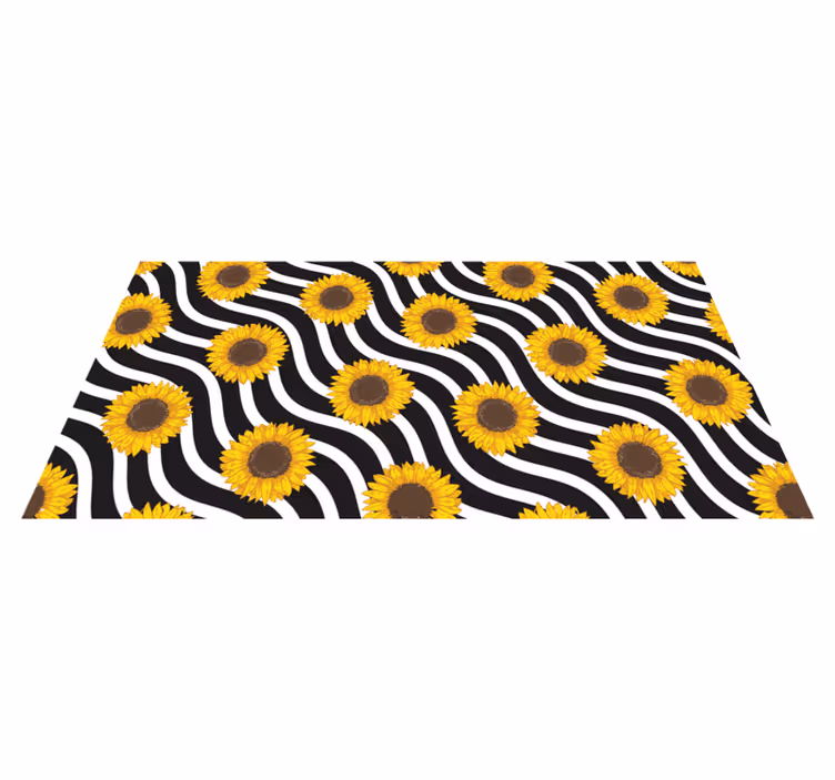 Sunflower Wave Pattern floral rug - TenStickers