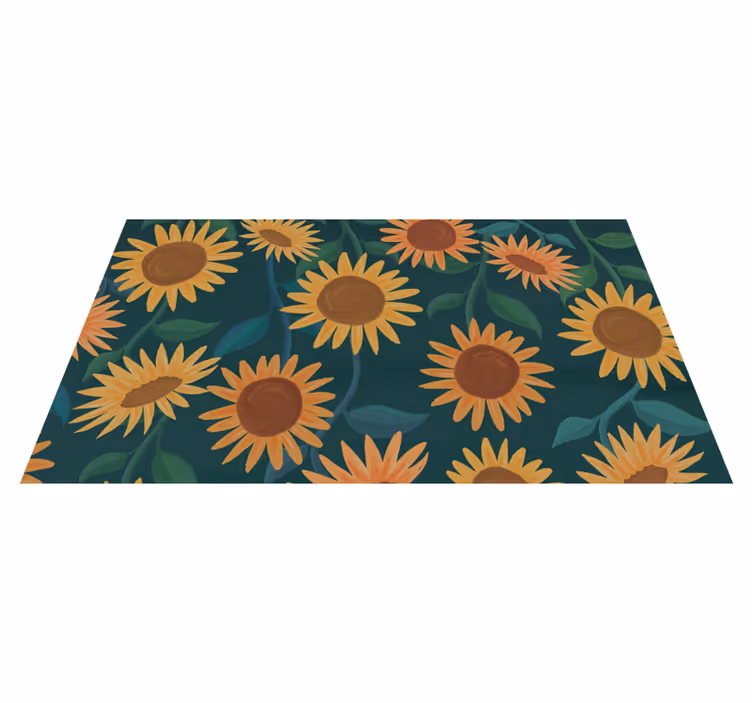 Vintage sunflower pattern floral rug - TenStickers