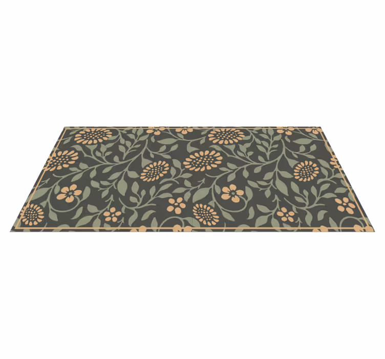 Sunflower green pattern floral rug - TenStickers