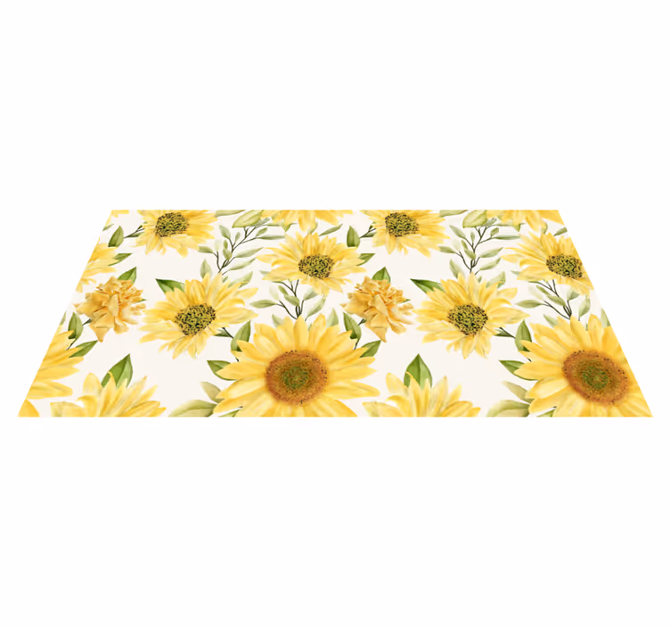 Sunflower Flower Composition floral rug - TenStickers